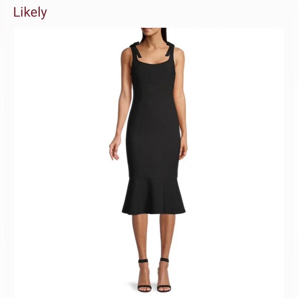 Likely Ellery Fluted Hem Midi Dress Black